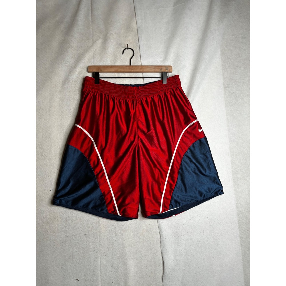 Nike Mens reversible Basketball Shorts Red Blue Colorblock Mesh 32‎ Waist